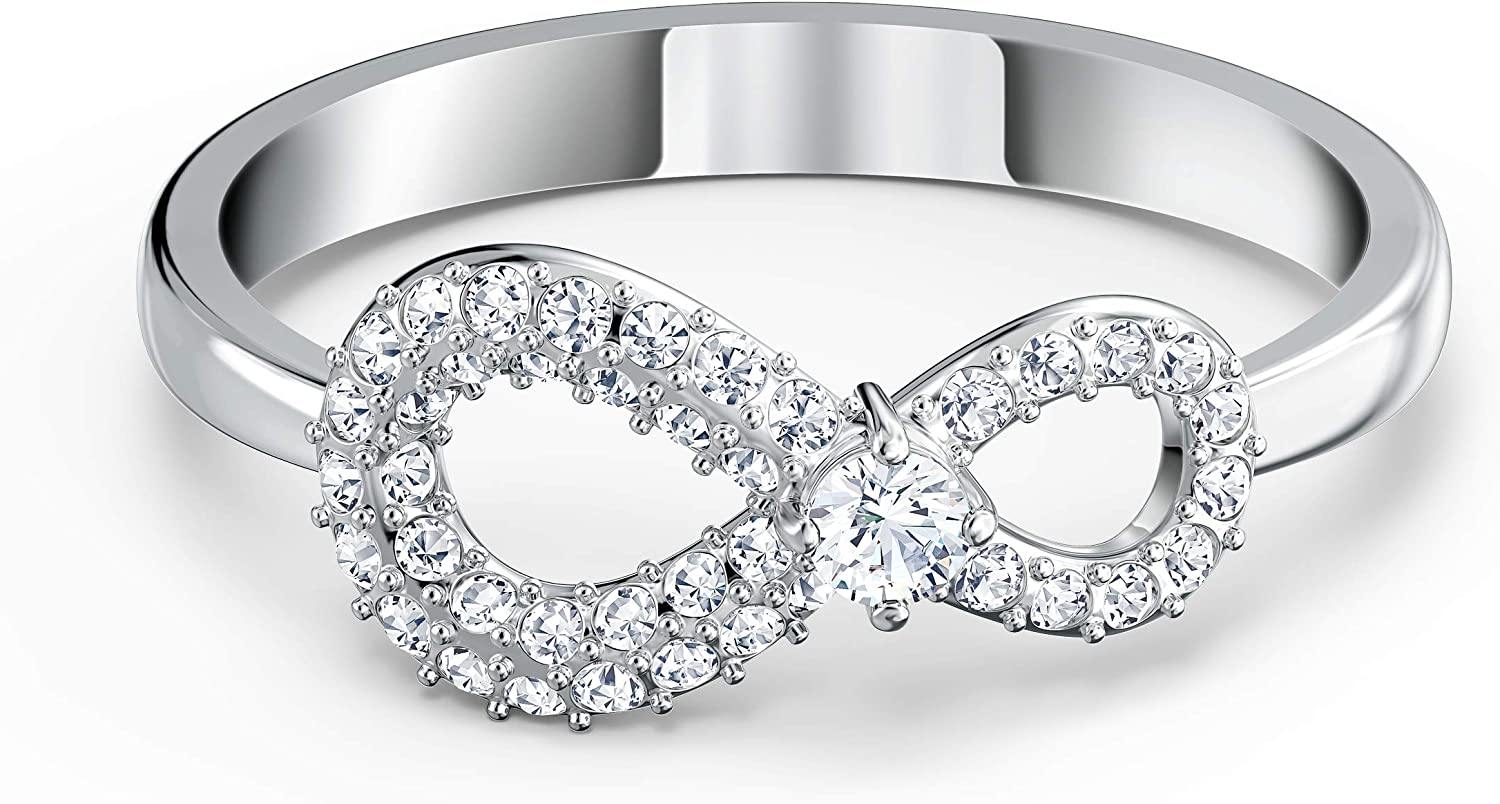 SWAROVSKI Women's Infinity Ring Collection, Rhodium Plated, Clear Crystals - JOY2ESpree