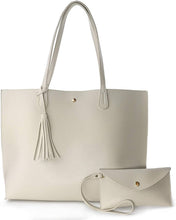 
                        
                          Load image into Gallery viewer, Minimalist Clean Cut Pebbled Faux Leather Tote Womens Shoulder Handbag
                        
                      