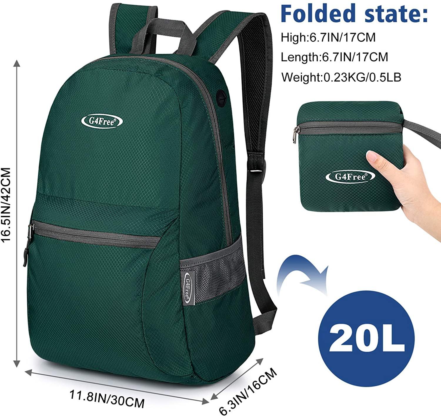 G4Free Ultra Lightweight Packable Backpack Travel Hiking Daypack Handy Foldable Water Resistant Camping Outdoor Backpack - JOY2ESpree