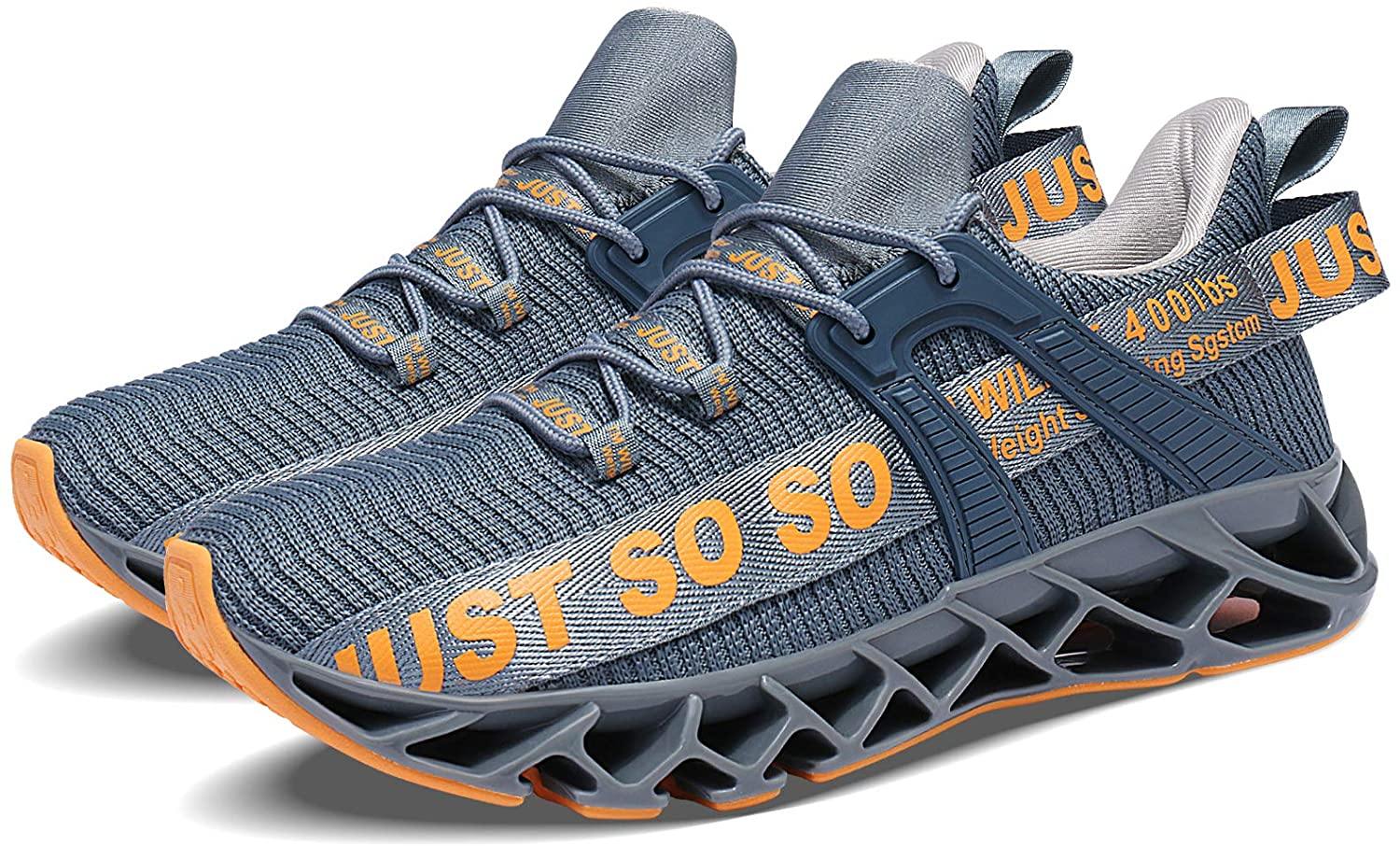 JSLEAP Mens Running Shoes Walking Non Slip Blade Type Sneakers