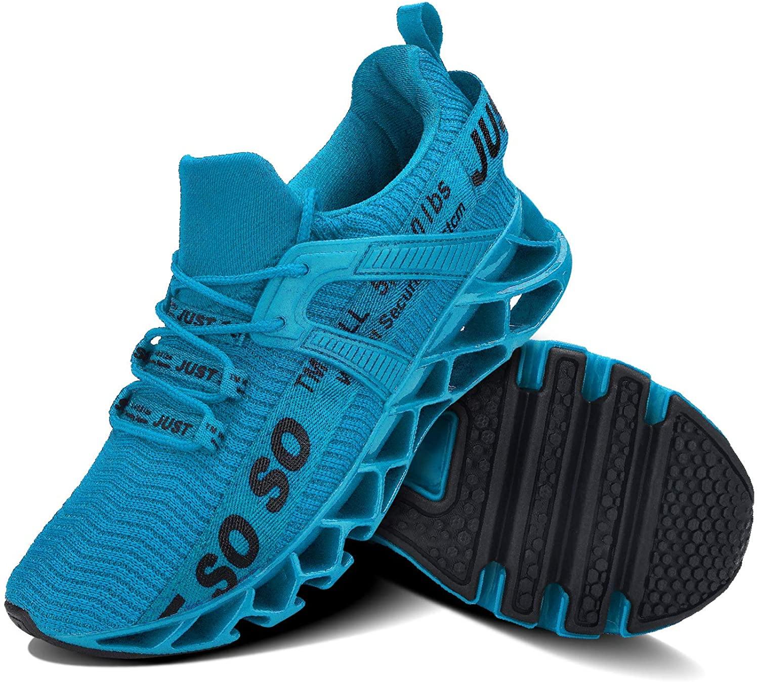 JSLEAP Mens Running Shoes Walking Non Slip Blade Type Sneakers
