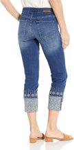 
                        
                          Load image into Gallery viewer, Jag Jeans Women's Lewis Straight Cuffed Pull on Crop with Embroidery
                        
                      