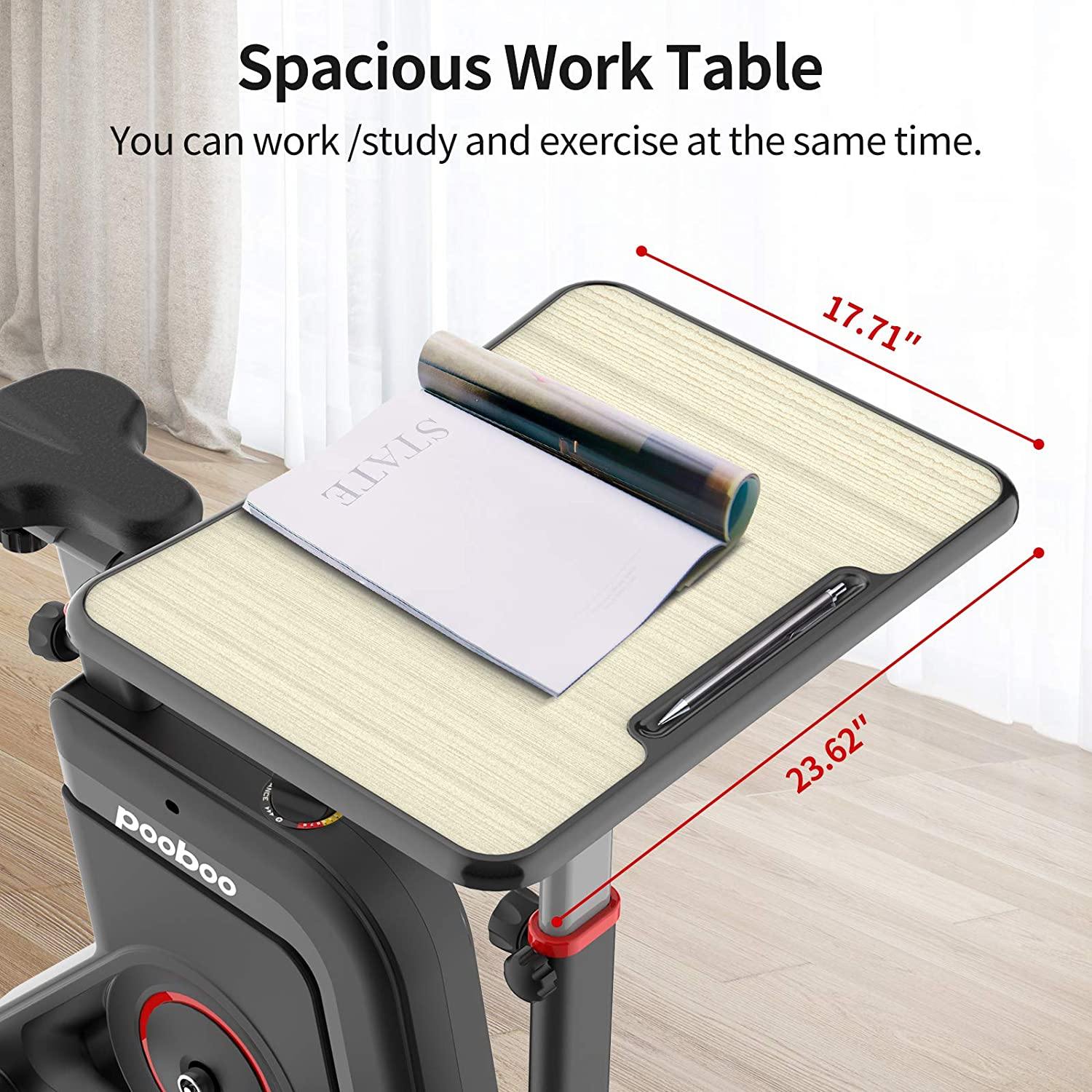 pooboo Desk Cycle Exercise Bike Indoor Cycling Bike Adjustable Magnetic Resistance Stationary Bike for Home Office - JOY2ESpree