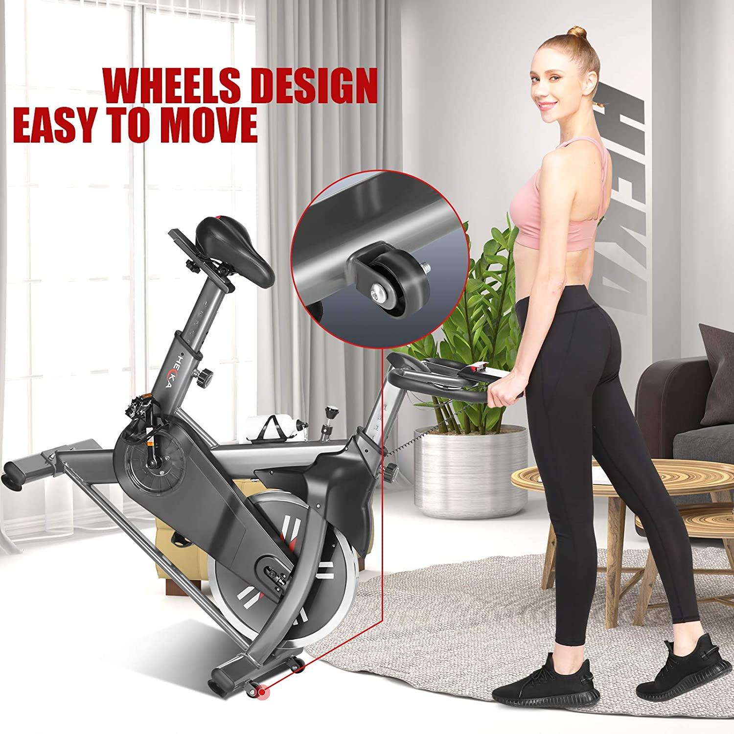 Heka Exercise Bike Indoor Cycling Bike Stationary Spin Bike 440lbs Weight Capacity - JOY2ESpree