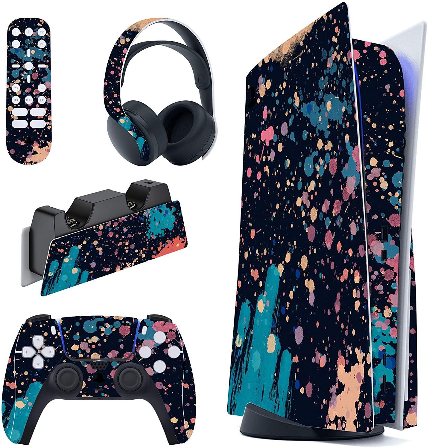 PlayVital Orange Star Universe Full Set Skin Decal for PS5 Console Disk Edition - JOY2ESpree