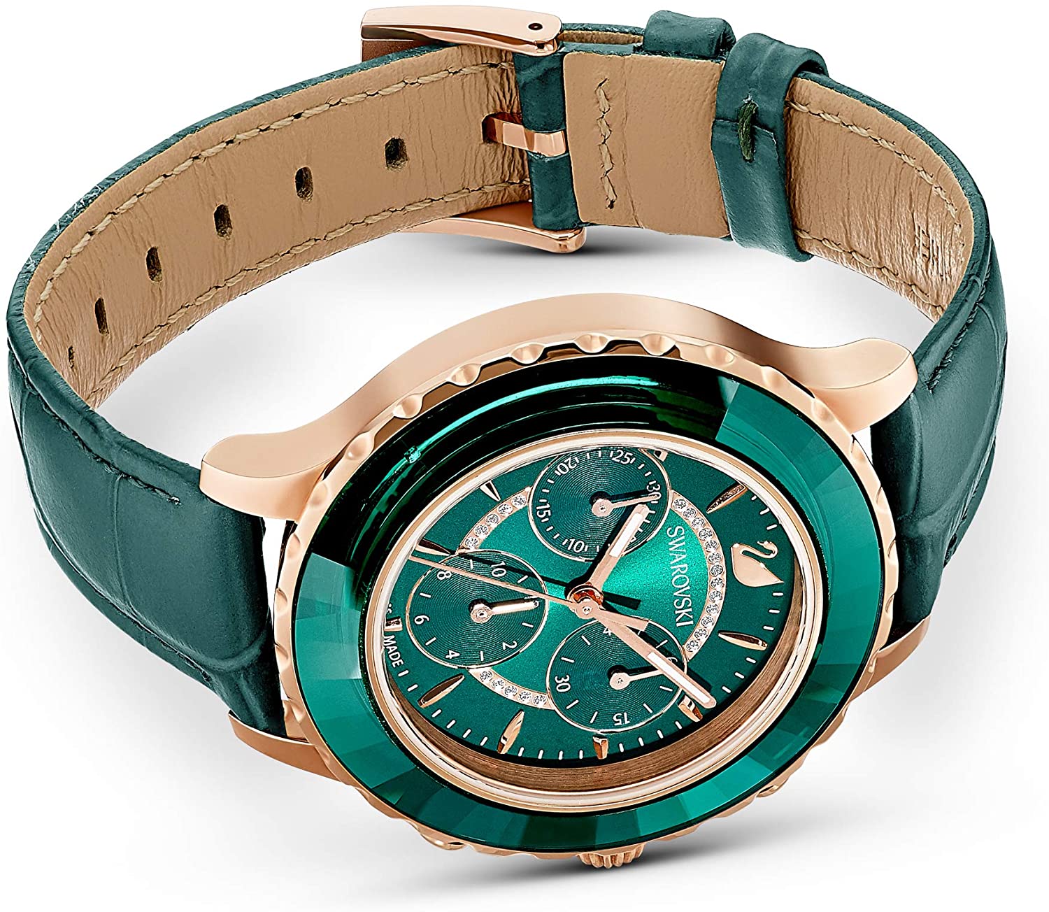 SWAROVSKI Women's Octea Lux Chrono Crystal Watch Collection, Leather Strap - JOY2ESpree