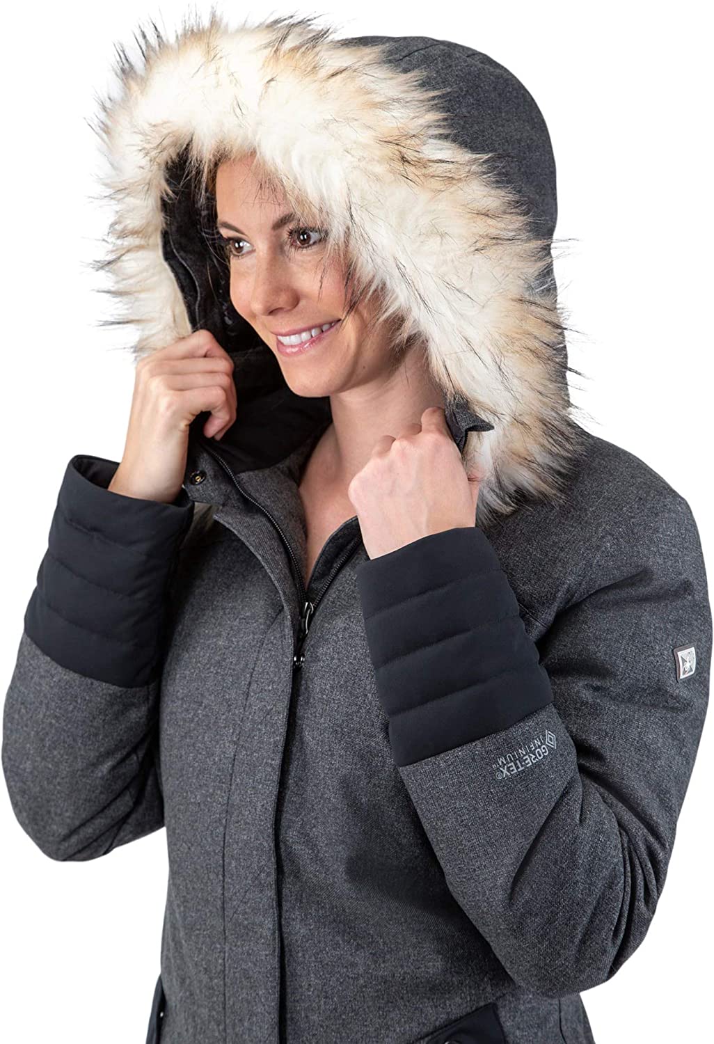 Spyder Women’s Metro Gore-Tex Infinium Down Parka – Ladies Full-Zip Hooded Winter Jacket