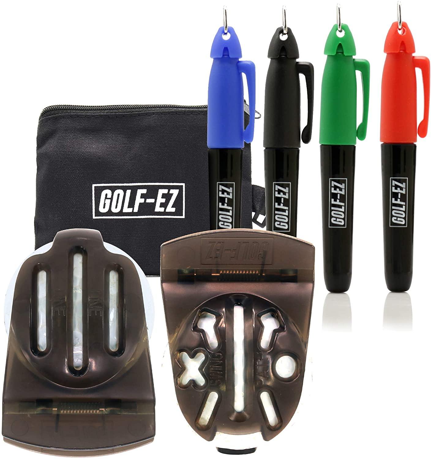 Golf-EZ TRI-LINE Golf Ball Alignment Kit with Carry Case | Swing Path Arrows & Ball Identifiers - JOY2ESpree