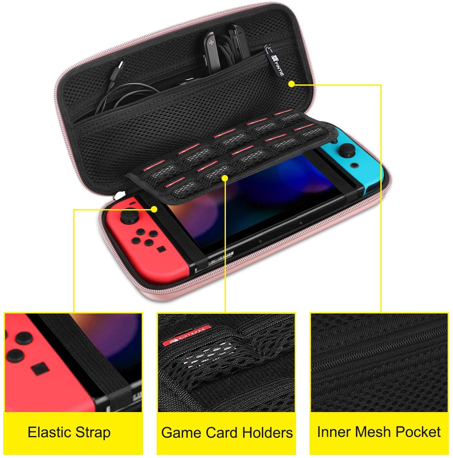 Fintie Carry Case for Nintendo Switch - [Shockproof] Hard Shell Protective Cover Travel Bag w/10 Game Card Slots - JOY2ESpree