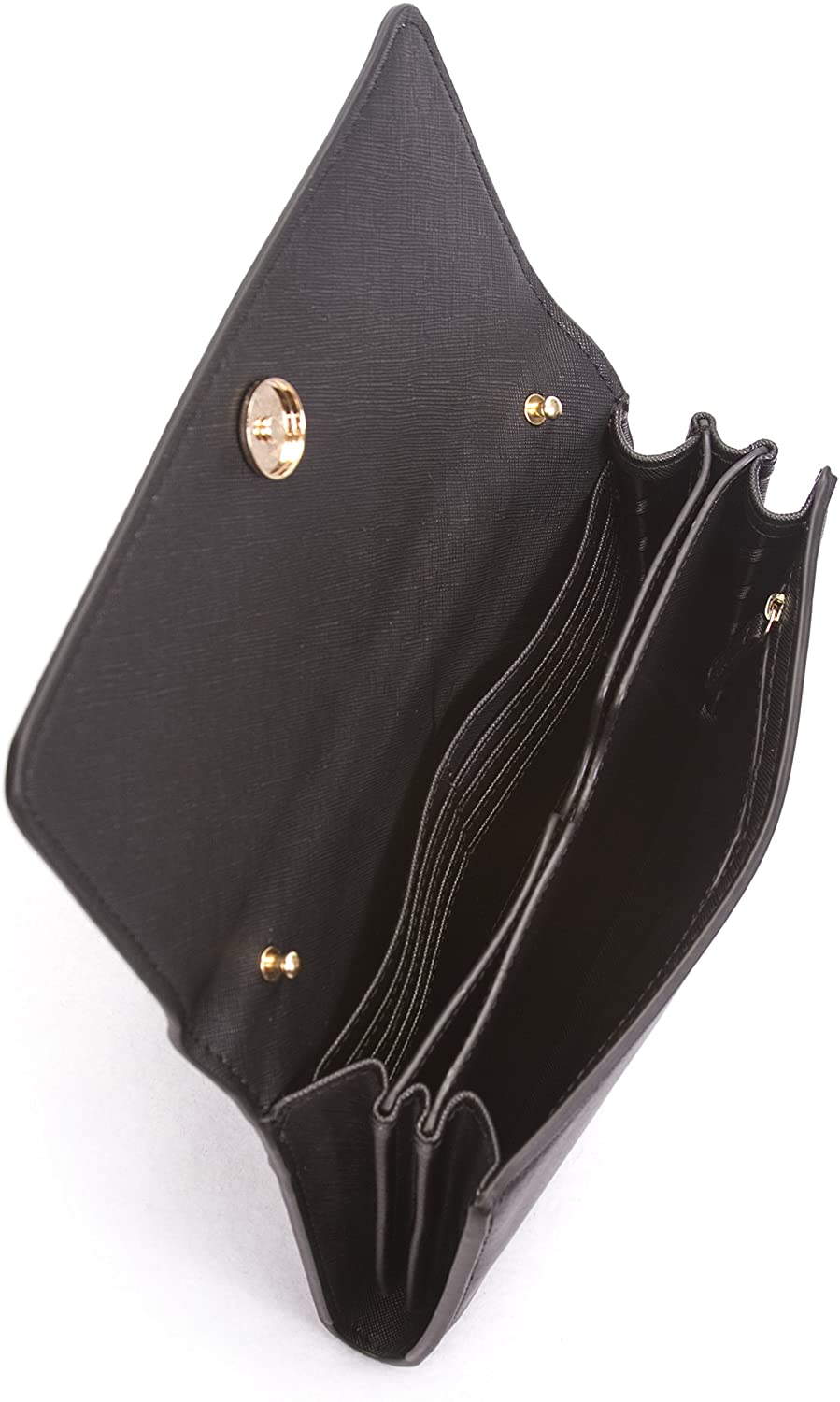 Korvara Small Crossbody Purse with Detachable Strap - Vegan Saffiano Leather Envelope Wallet for Women