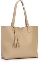 
                        
                          Load image into Gallery viewer, Minimalist Clean Cut Pebbled Faux Leather Tote Womens Shoulder Handbag
                        
                      