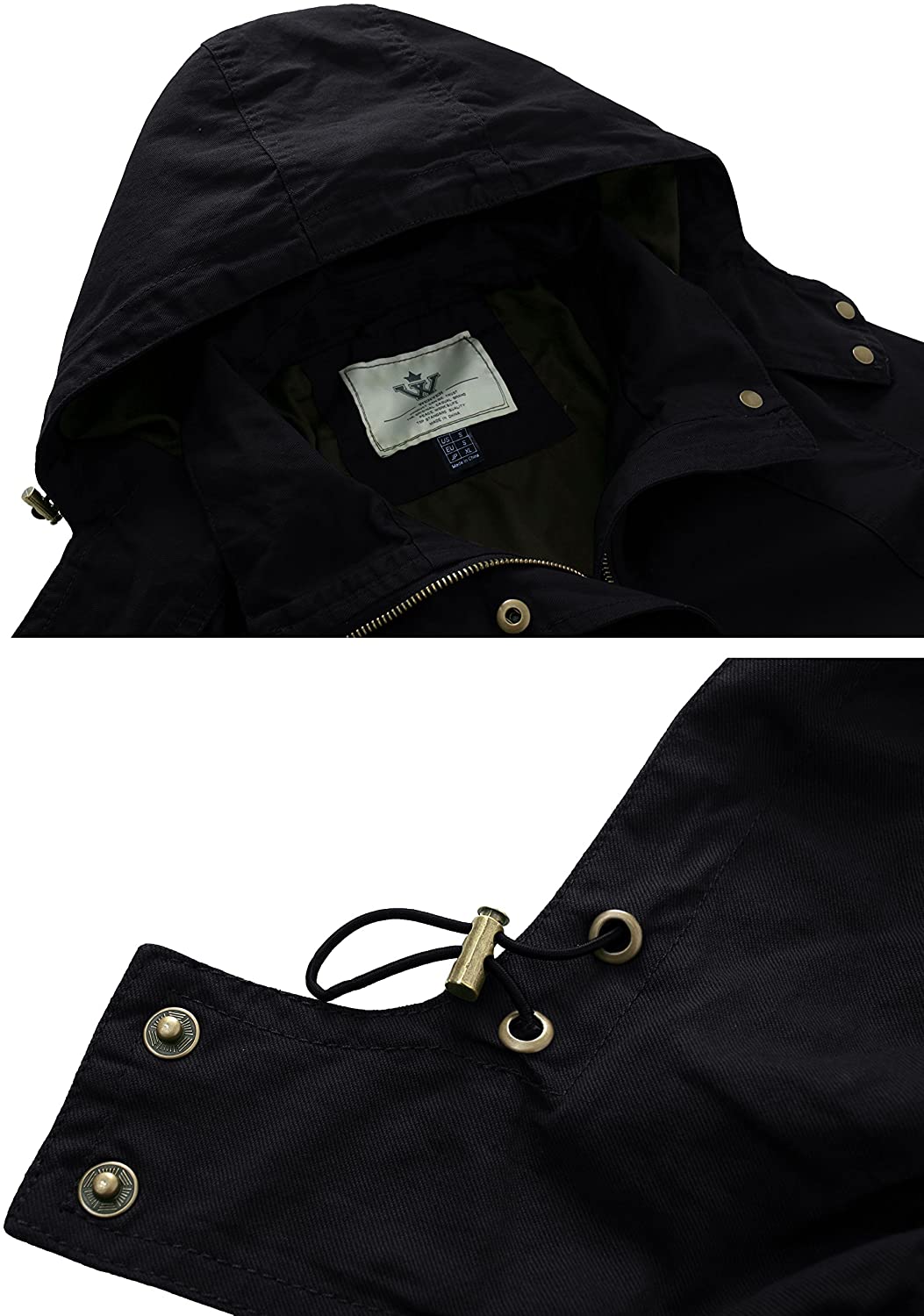 WenVen Women's Military Anorak Jacket Hoodie Lightweight Cotton Casual Coat - JOY2ESpree