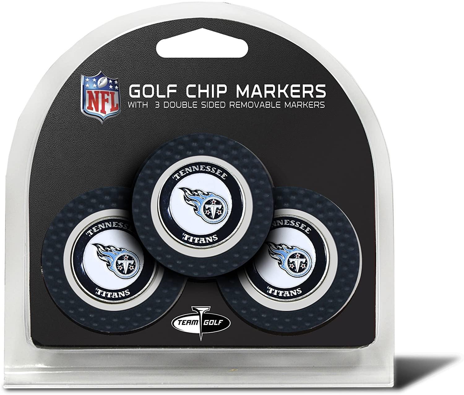 Team Golf NFL Golf Chip Ball Markers (3 Count), Poker Chip Size with Pop Out Smaller Double-Sided Enamel Markers - JOY2ESpree
