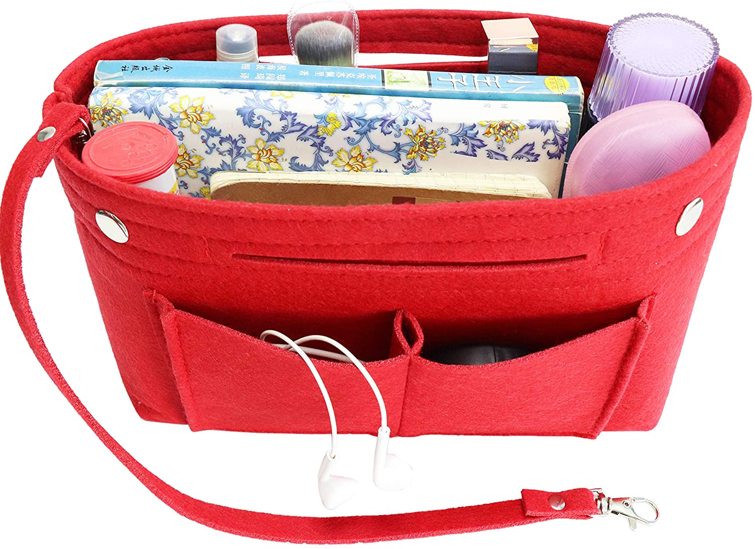 MISIXILE Felt Purse Organizer Insert Handbag Organizer,Tote Bag in Bag Organizer Fits Speedy Neverfull with Handles Keychain