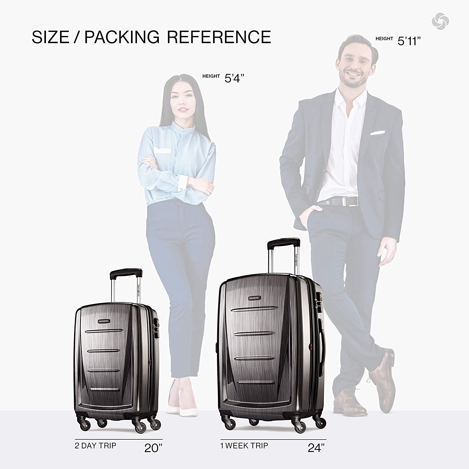 Samsonite Winfield 2 Hardside Expandable Luggage with Spinner Wheels, Charcoal, Checked-Large 28-Inch