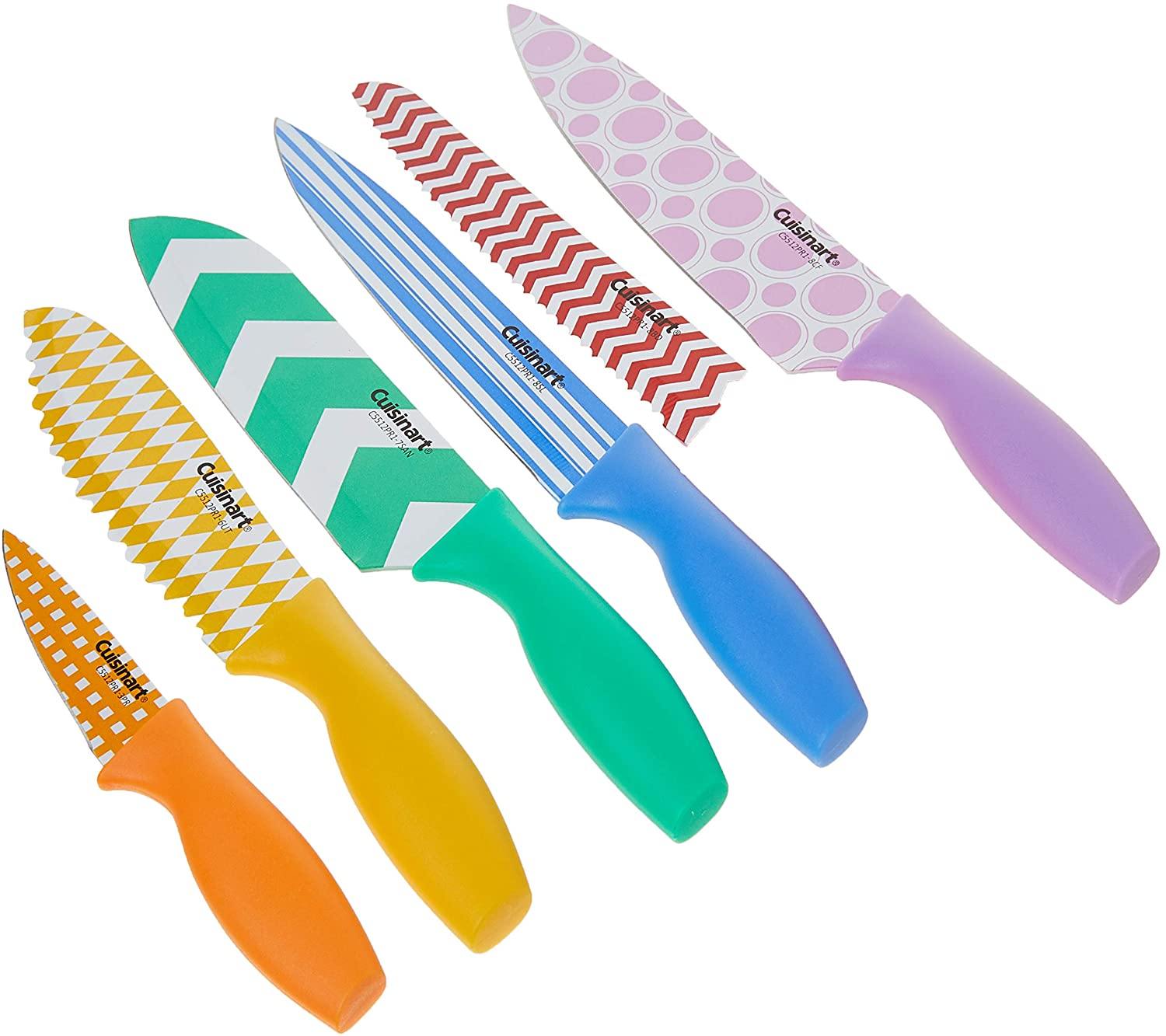 Cuisinart C55-12PMB Advantage 12 Piece Metallic Knife Set With Blade Guards, Black - JOY2ESpree
