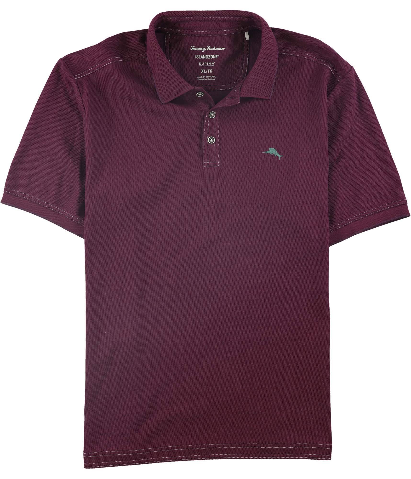 Tommy Bahama Men's The Emfielder Polo Shirt (Small, Grape Wine)