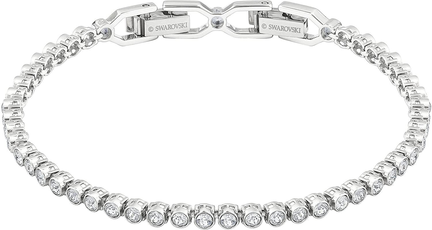 SWAROVSKI Women's Emily Bracelet Collection, Rhodium Finish, Blue Crystals - JOY2ESpree