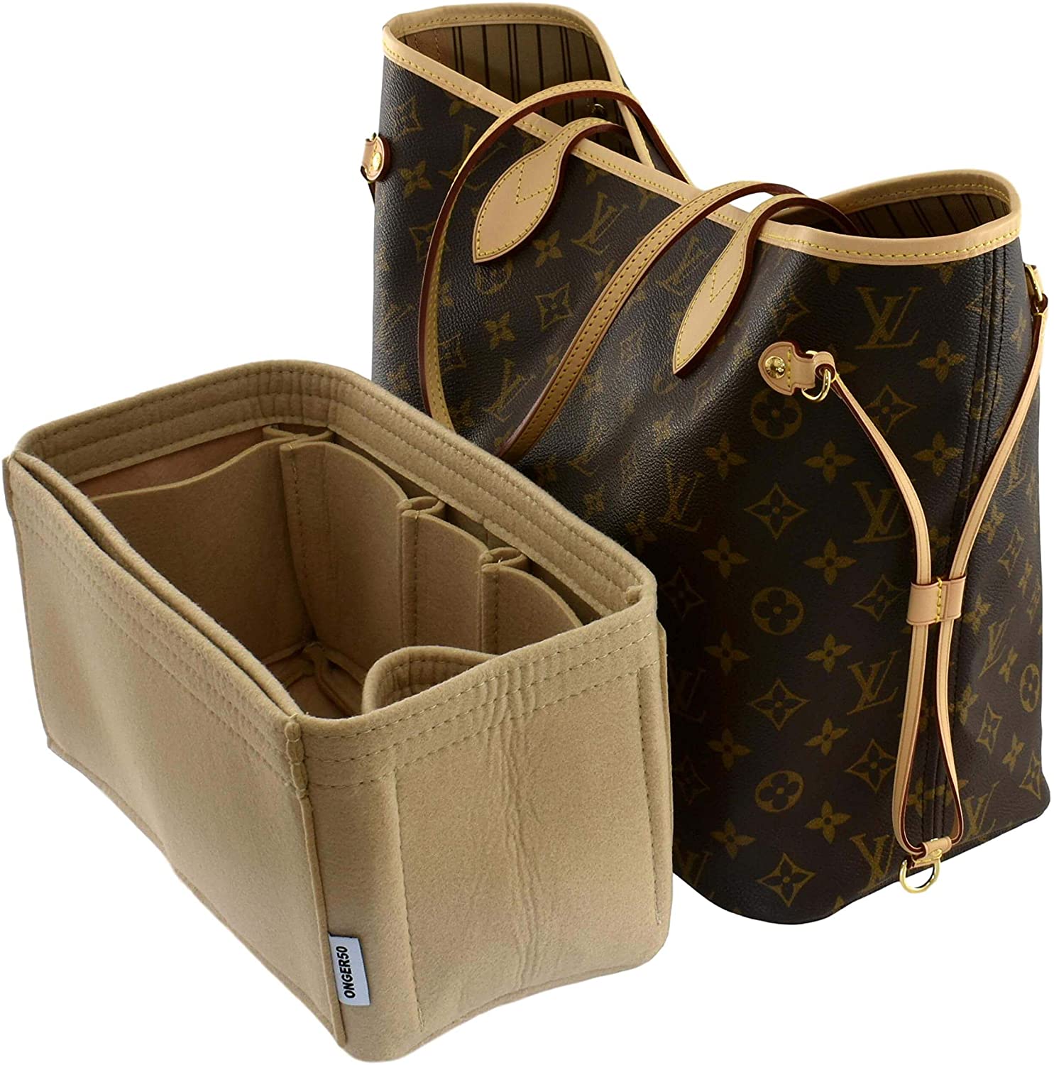 Felt Handbag Organizer Insert - Multi Pocket Bag and Tote Organizer Shaper Liner Insert