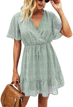 
                        
                          Cargar imagen en el visor de la galería, KIRUNDO 2021 Women’s Summer Short Sleeve Ruffle Floral Dress
                        
                      