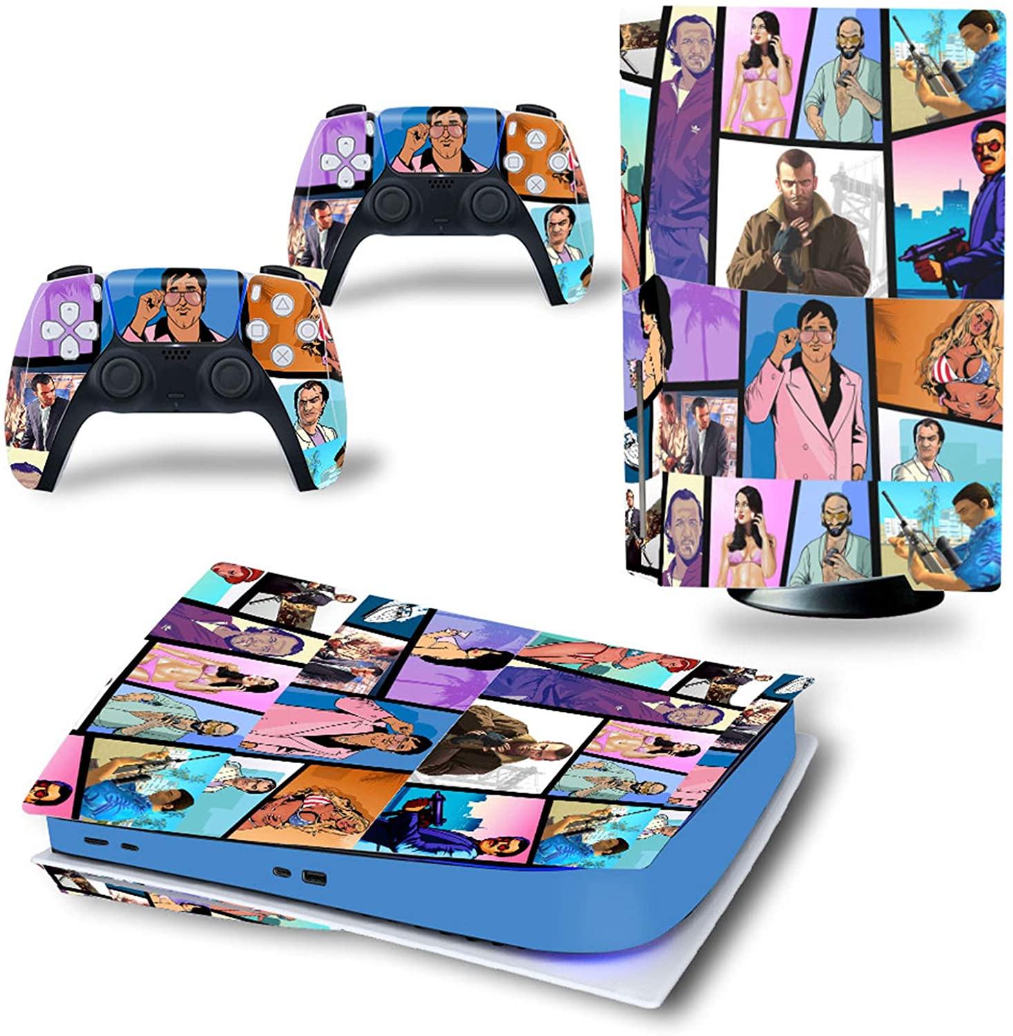 gotor Vinyl Sticker Pattern Decals Skin for PS5 Playstation 5 Console and 2 Controllers Skins (Playstation 5, Type-M) - JOY2ESpree