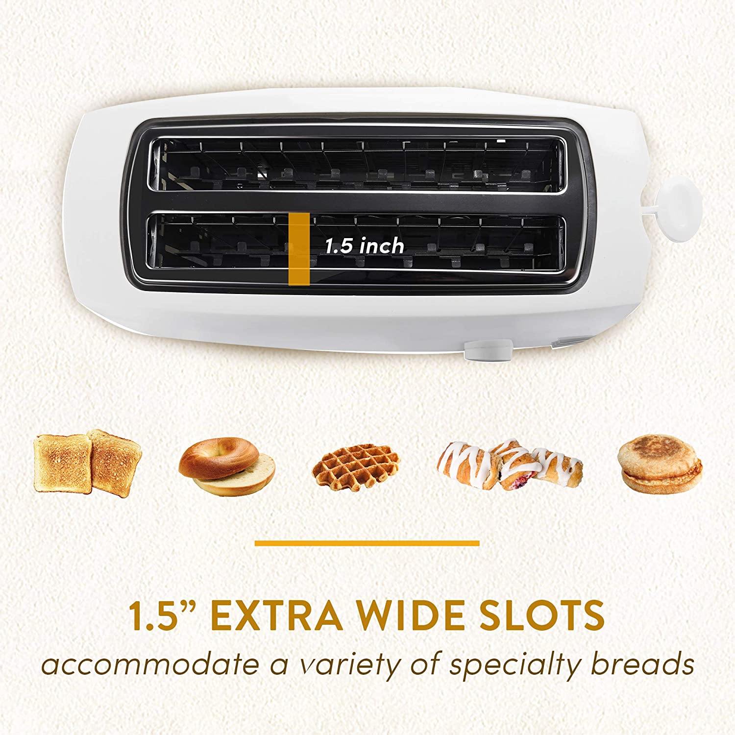 Elite Gourmet ECT-4829 Maxi-Matic 4 Slice Long Toaster 6 Toast Settings - JOY2ESpree
