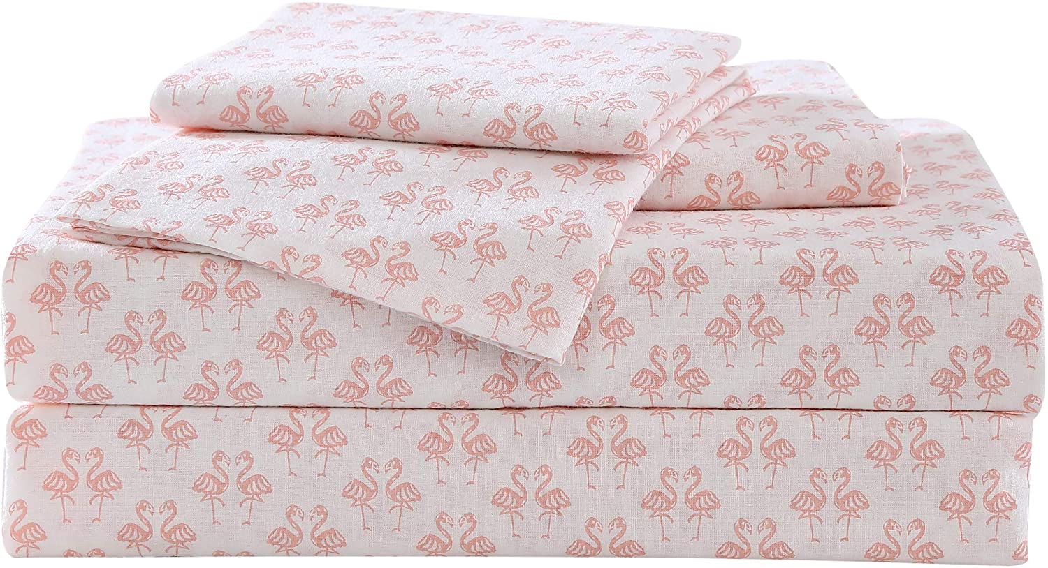 Tommy Bahama | Flamingle Collection | Bed Sheet Set - Crisp & Cool 100% Washed Cotton Lightweight Bedding, Queen, Pink