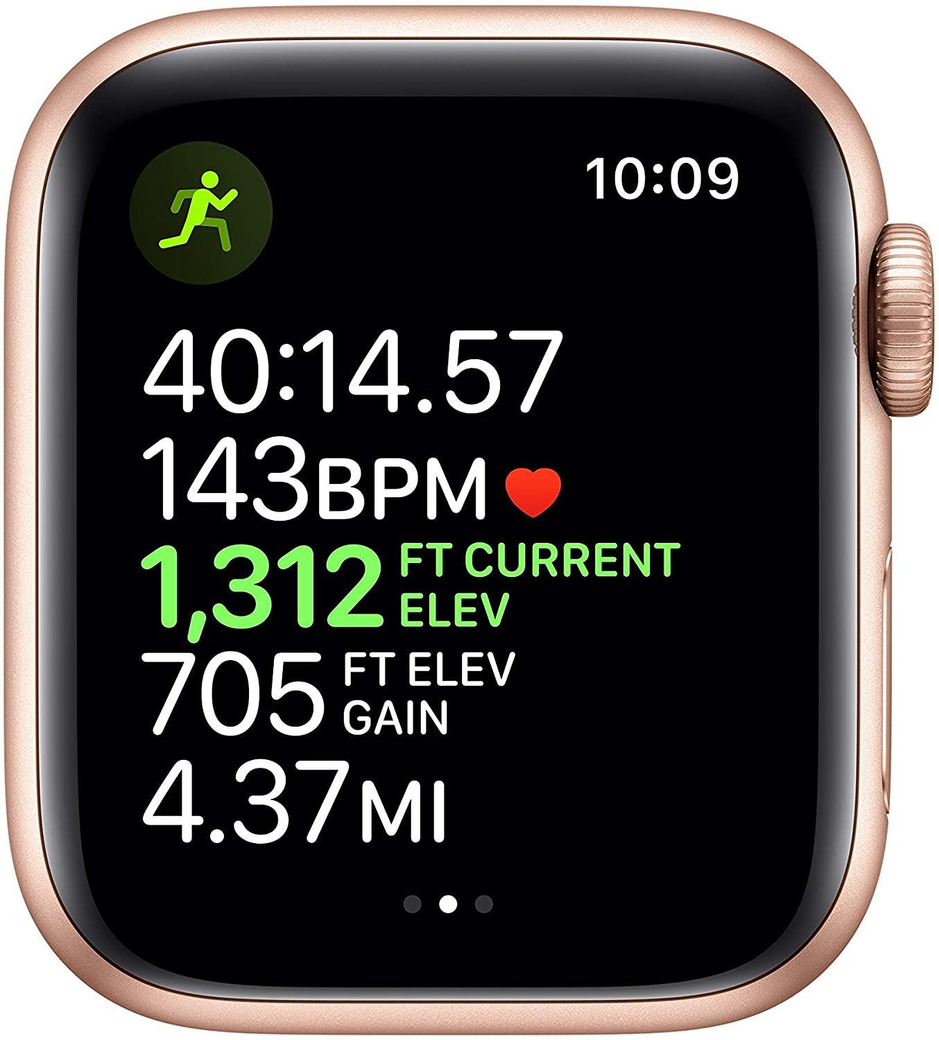 Apple Watch Series 5 (GPS + Cellular, 40MM) - Gold Aluminum Case with Pink Sand Sport Band (Renewed) - JOY2ESpree