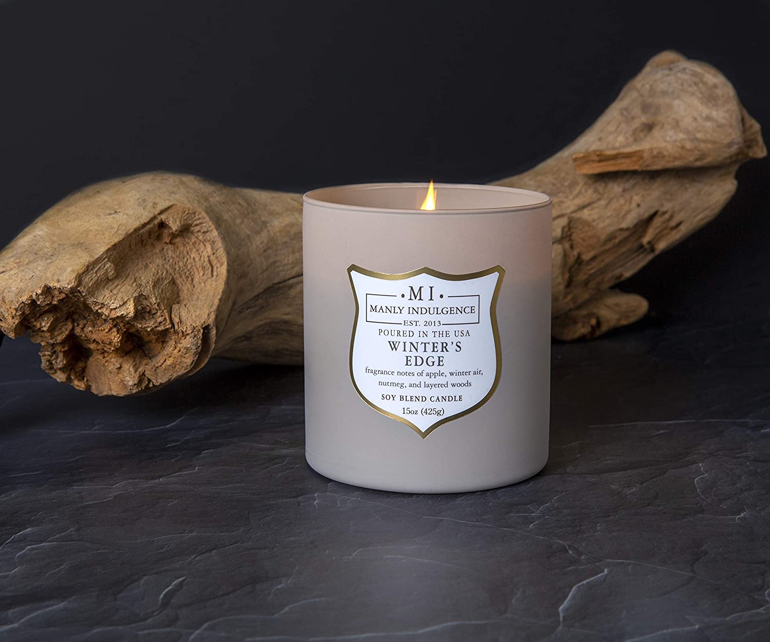Manly Indulgence Sea Salt & Ginger Scented Jar Candle, 15 Oz, White