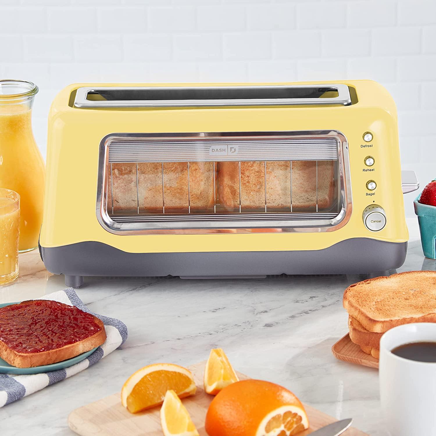 Dash Clear View Toaster: Extra Wide Slot Toaster with Stainless Steel Accents + See Through Window . - JOY2ESpree