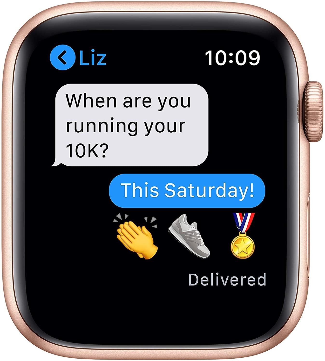 Apple Watch Series 6 (GPS, 44mm) - Space Gray Aluminum Case with Black Sport Band (Renewed) - JOY2ESpree