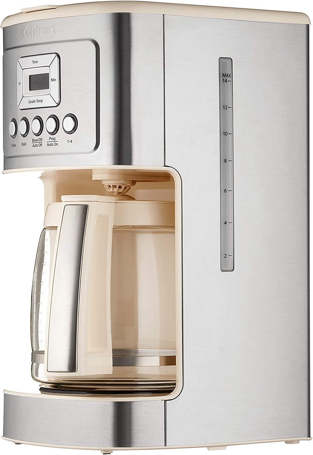 Cuisinart DCC-3200W Perfectemp Coffee Maker, 14 Cup Progammable Coffeemaker with Glass Carafe, White - JOY2ESpree