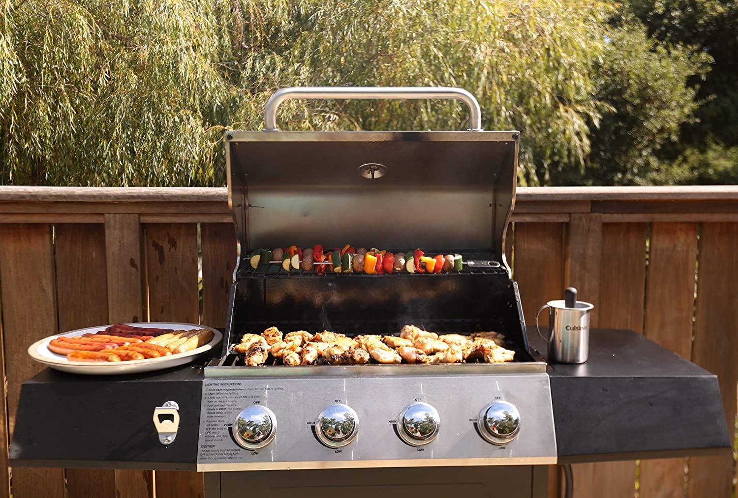 Cuisinart CGG-888 Grill Stainless Steel Lid 22-Inch Round Outdoor Flat Top Gas, 360° Griddle Cooking Center - JOY2ESpree