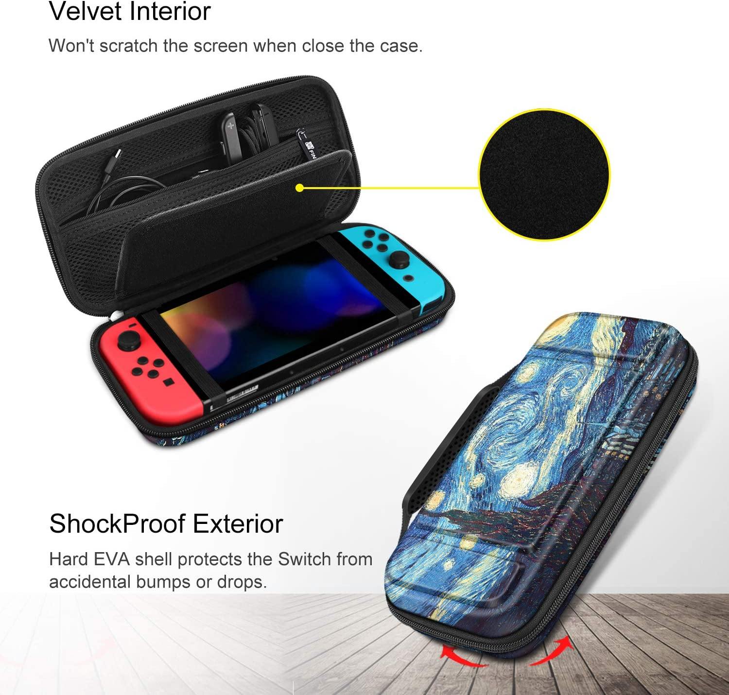 Fintie Carry Case for Nintendo Switch - [Shockproof] Hard Shell Protective Cover Travel Bag w/10 Game Card Slots - JOY2ESpree