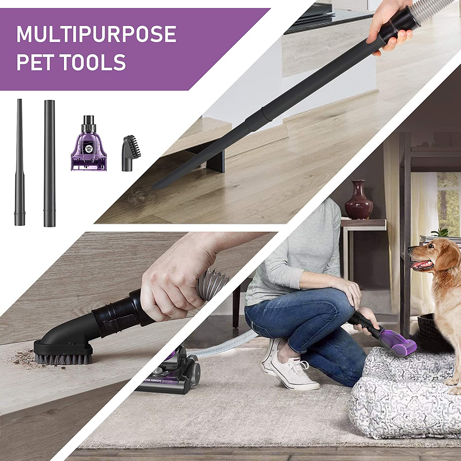 MOOSOO Powerful Pet Upright Vacuum Cleaner, 1400W Powerful Suction and HEPA Media Filtration - JOY2ESpree