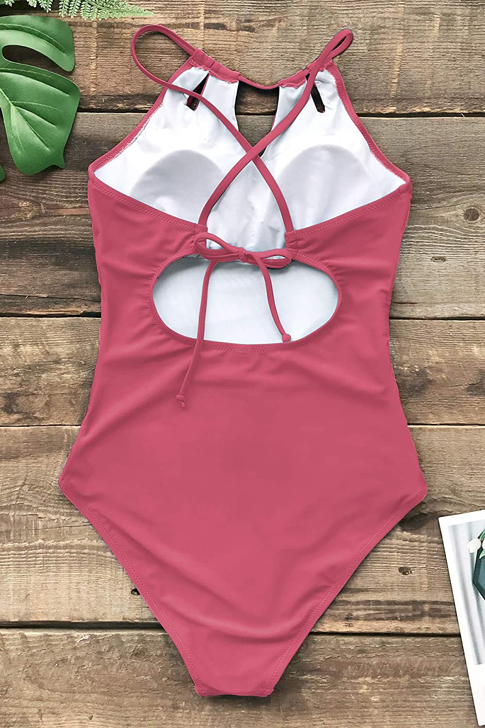 CUPSHE Women's One Piece Swimsuit High Neck Tummy Control Swimwear Bathing Suit