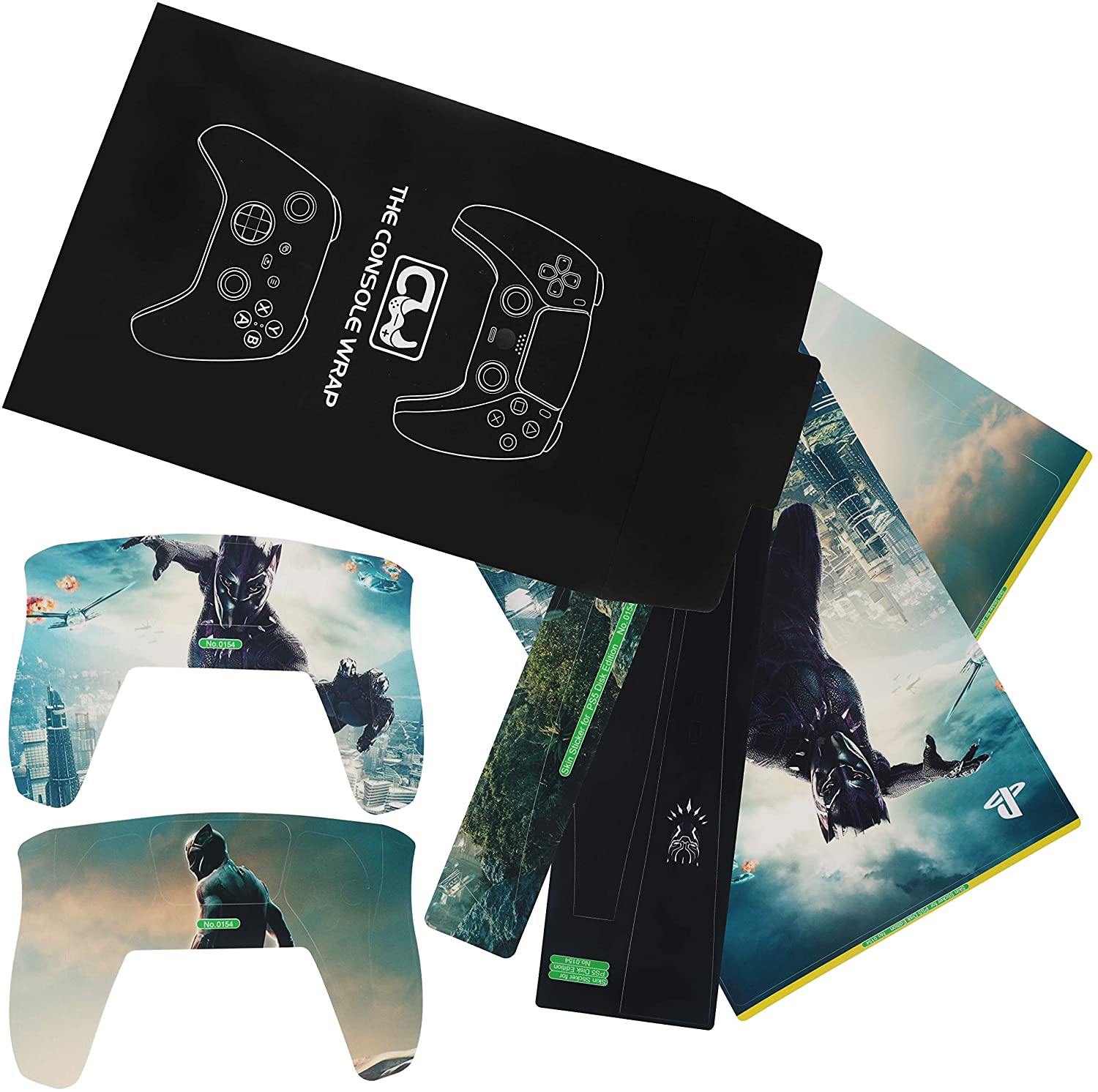 PS5 Console Skin and PS5 Controller Skins Set, Playstation 5 Skin Wrap Decal Sticker PS5 Digital Edition, Panther Decal Kit - JOY2ESpree