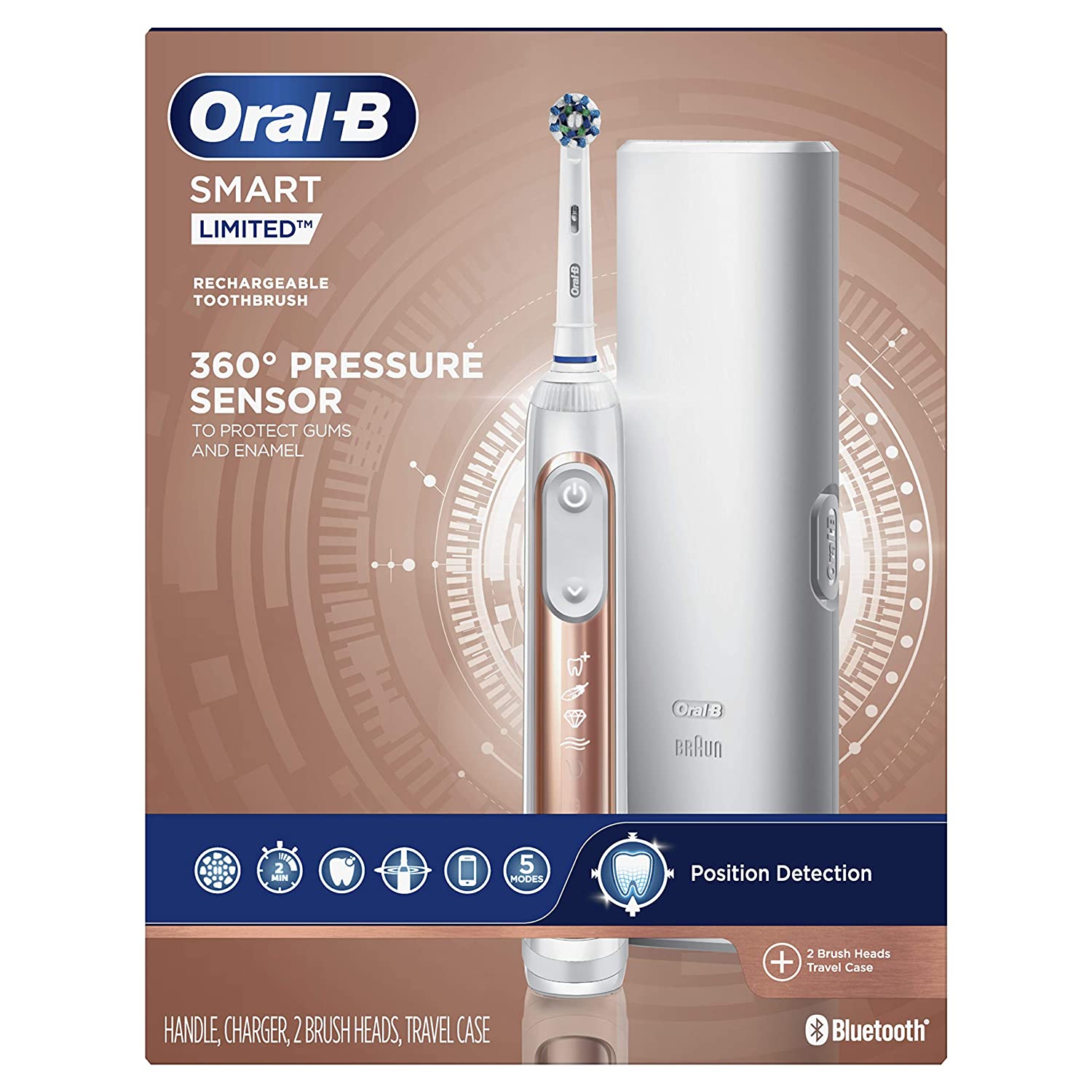 Electric Toothbrush, Oral-B Pro 7000 SmartSeries Black Electronic Power Rechargeable Toothbrush