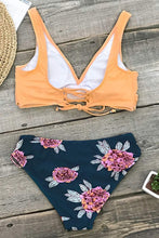 
                        
                          Load image into Gallery viewer, CUPSHE Women's Bikini Swimsuit Floral Print Lace Up Two Piece Bathing Suit
                        
                      