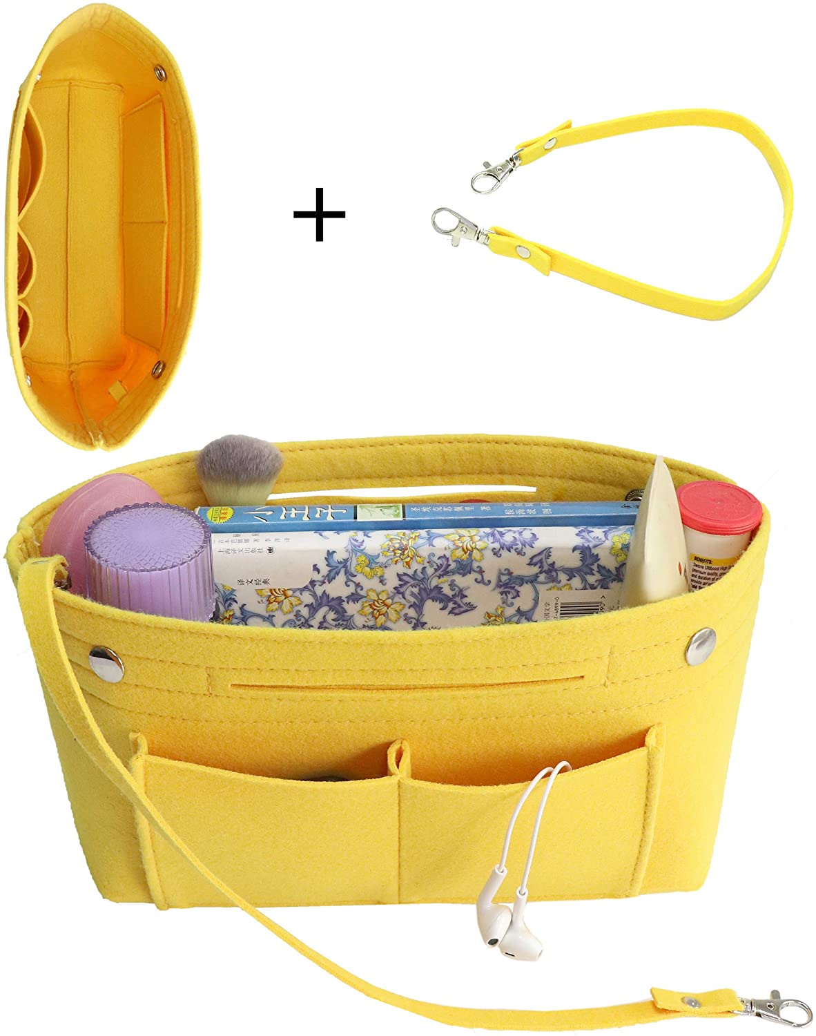 MISIXILE Felt Purse Organizer Insert Handbag Organizer,Tote Bag in Bag Organizer Fits Speedy Neverfull with Handles Keychain