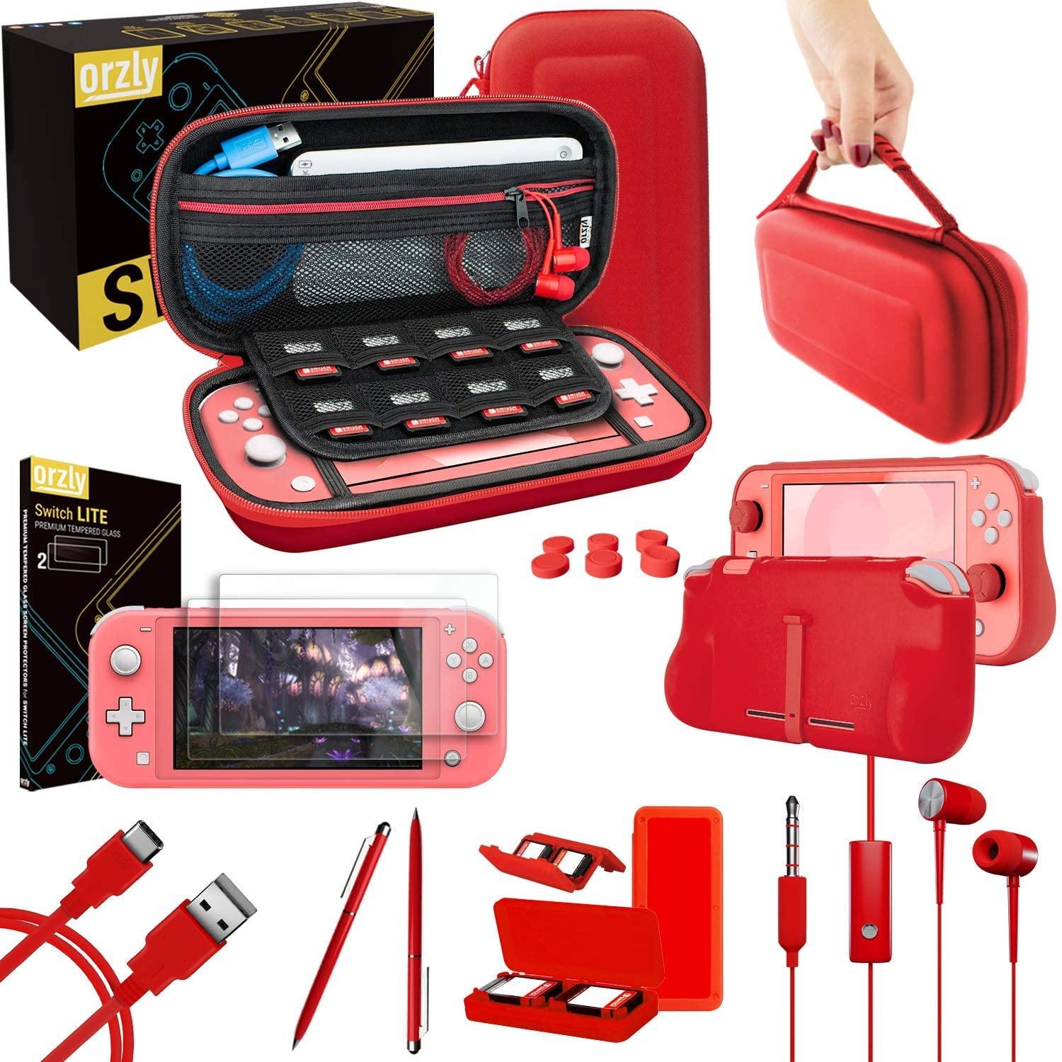 Orzly Accessories Bundle Compatible for use with Nintendo Switch Lite - JOY2ESpree