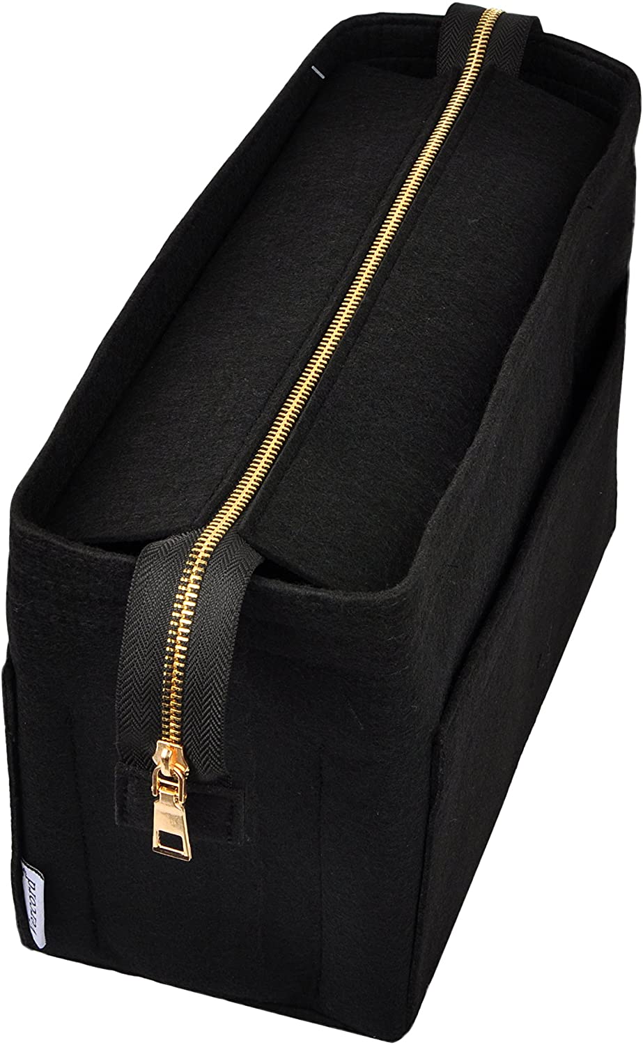 Vercord Felt Zipper Handbag Tote Purse Duffel Backpack Organizer Insert Beige Medium