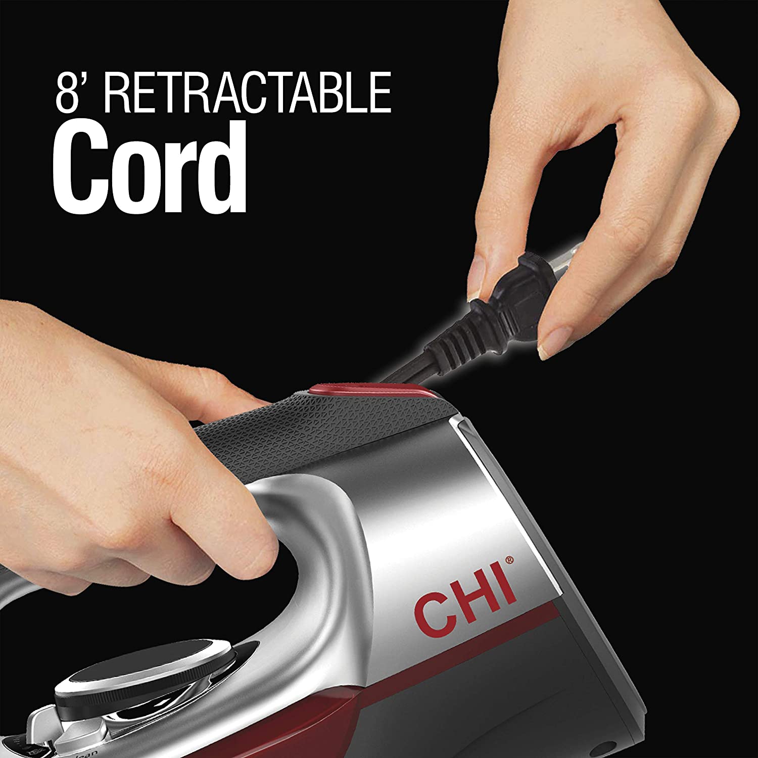 CHI Steam Iron for Clothes with Titanium Infused Ceramic Soleplate, 1700 Watts