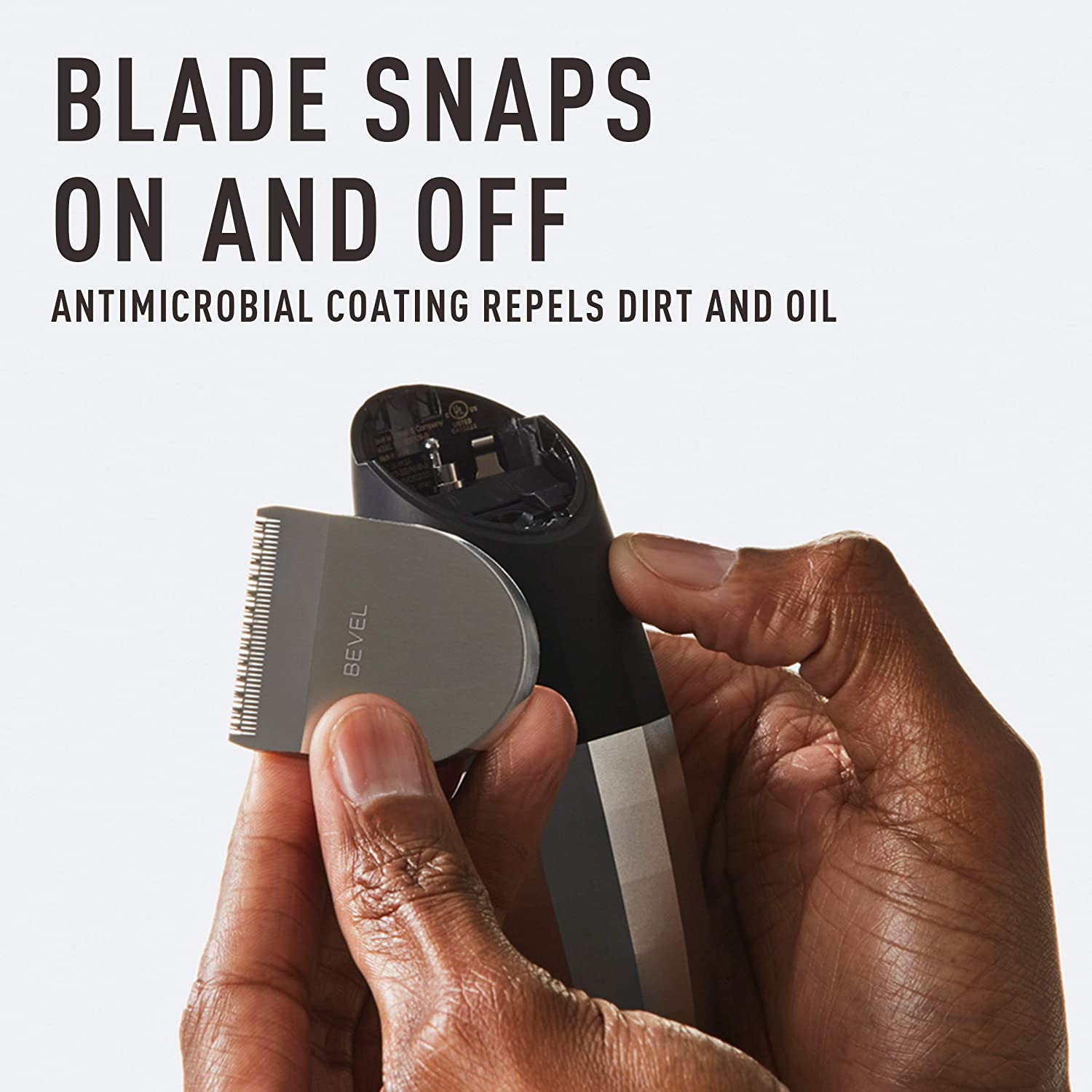 Beard Trimmer by Bevel - Clippers for Men, Cordless, Rechargeable, Tool-free Zero Gap Dial, High Power