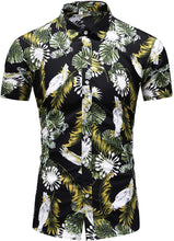 
                        
                          Load image into Gallery viewer, LEFTGU Men's Slim fit Floral Printed Beach Hawaiian Button-Down Dress Shirt
                        
                      