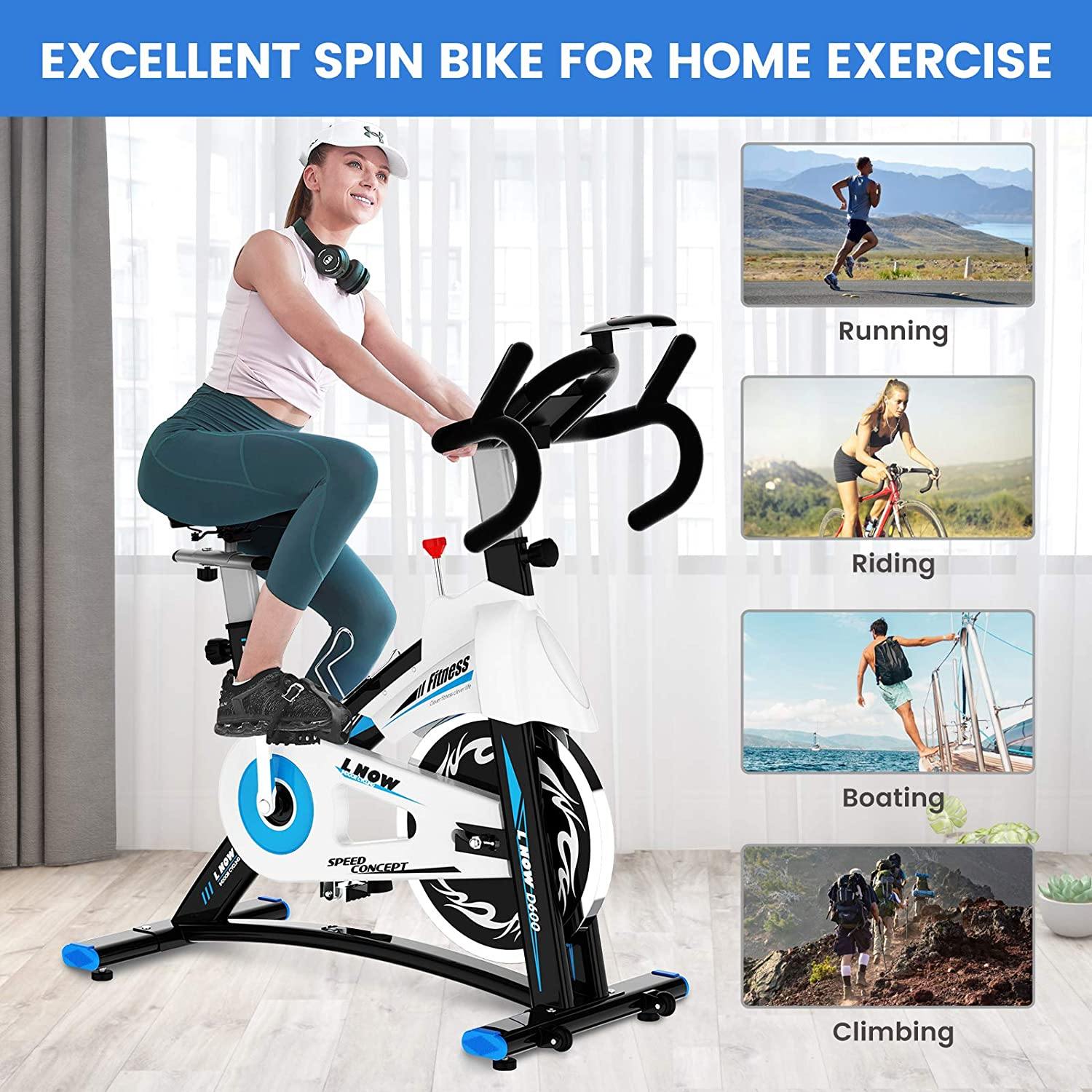 pooboo Exercise Bike Stationary Bike Indoor Cycling Bike Silent Belt Drive - JOY2ESpree