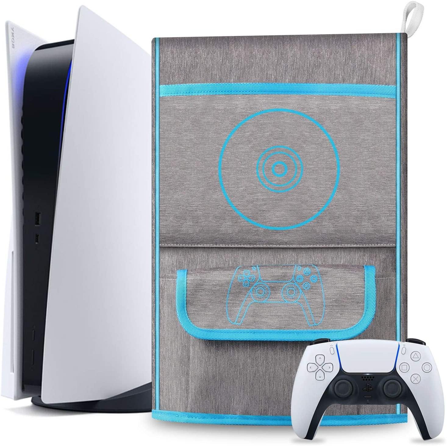 Esimen Sleeve Protective Case Dust Cover for PS5 Console /Playstation 5 Digital Edition ,PS5 Controller Cover Compatible with 12 Game Disc Pockets - JOY2ESpree