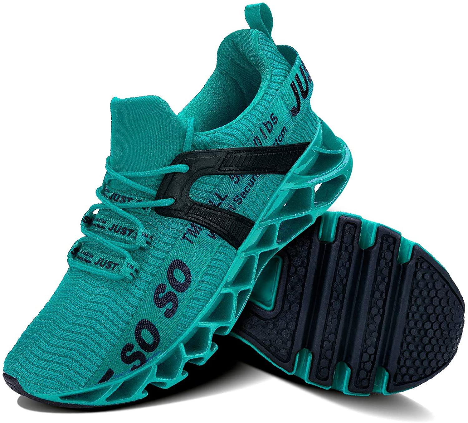 JSLEAP Mens Running Shoes Walking Non Slip Blade Type Sneakers