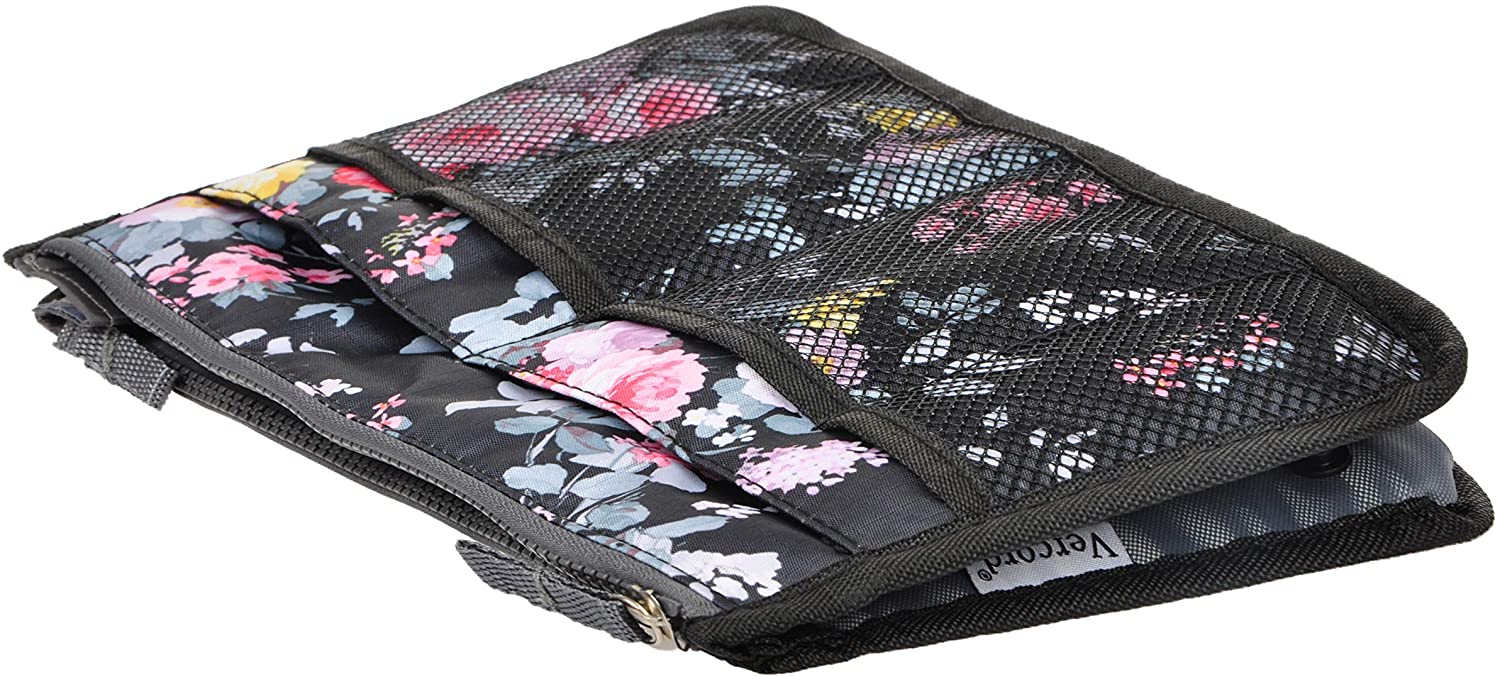 Vercord Purse Organizer Insert for Handbags Bag Organizers Inside Tote Pocketbook Women Nurse Nylon 13 Pockets Black Medium