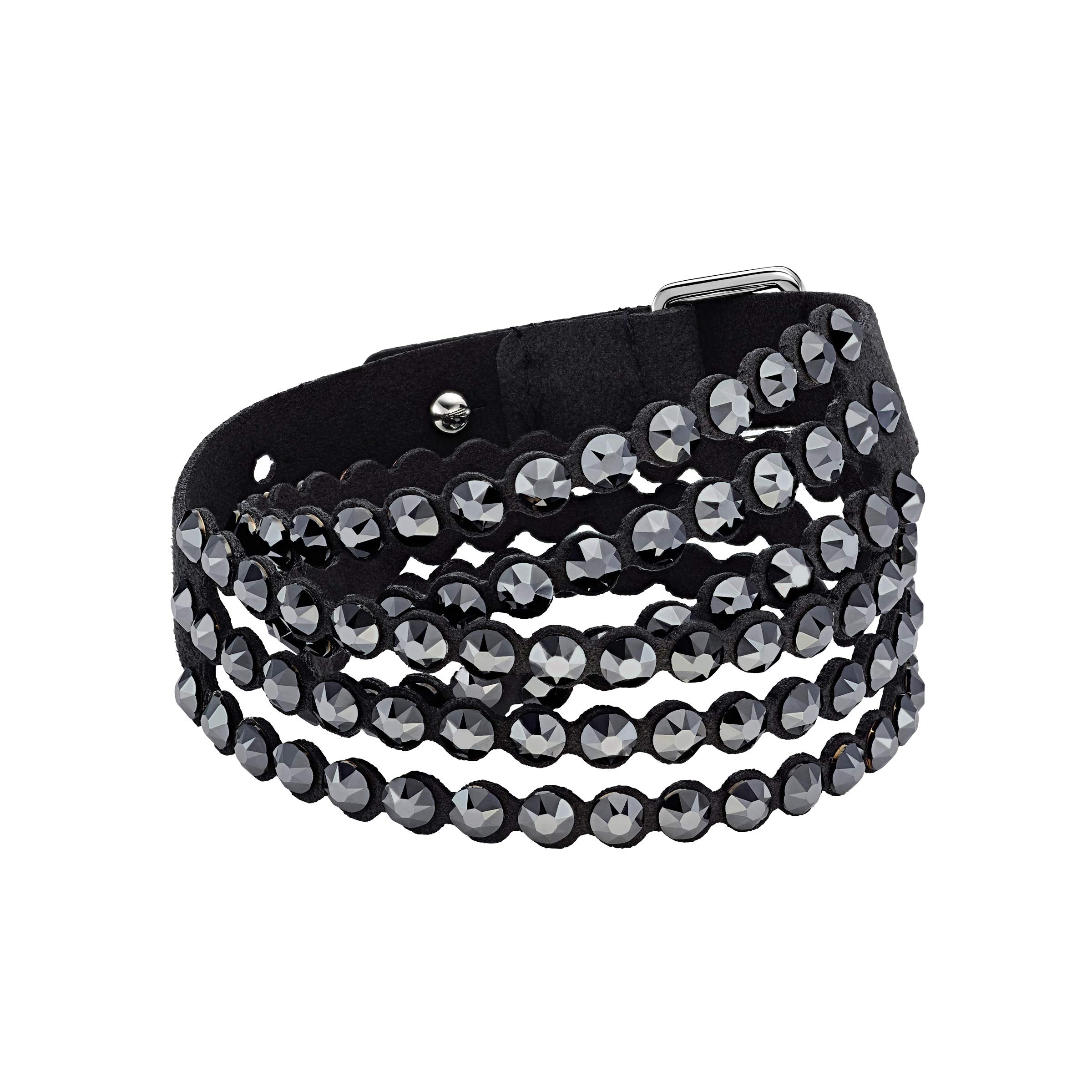 SWAROVSKI Women's Leather Look Crystal Power Bracelet Collection - JOY2ESpree